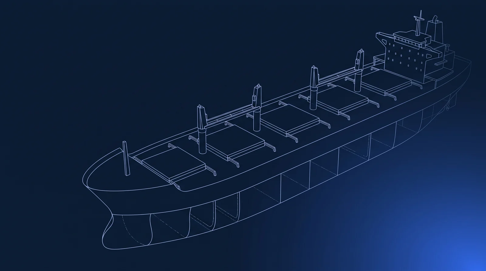 Blueprint of a ship's helm and radar console