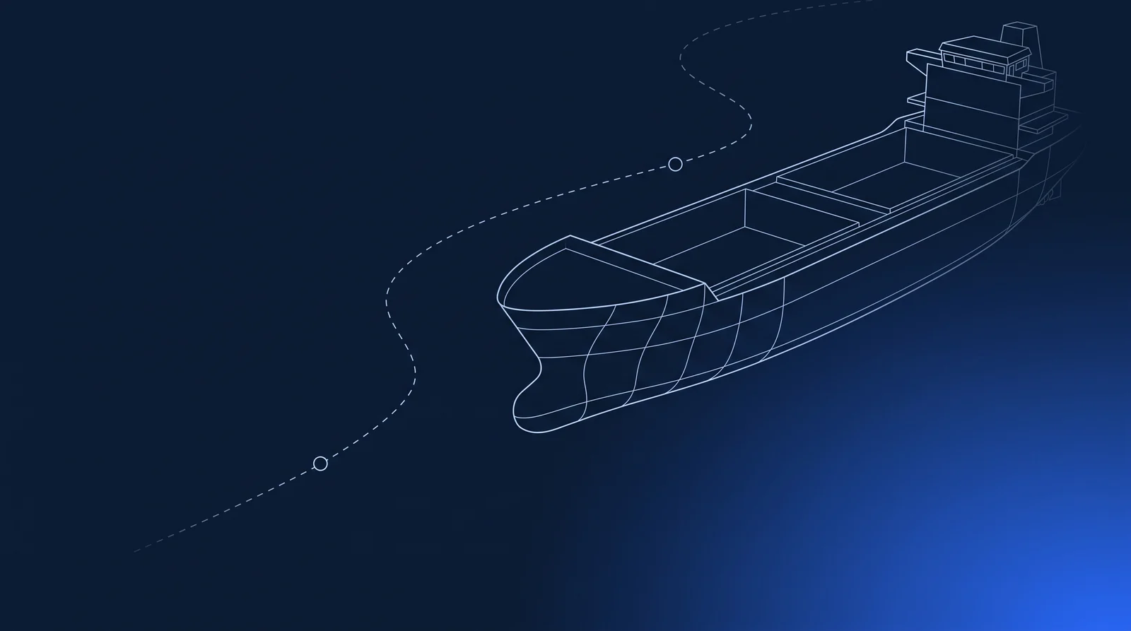 Blueprint nautical route chart with waypoints and compass